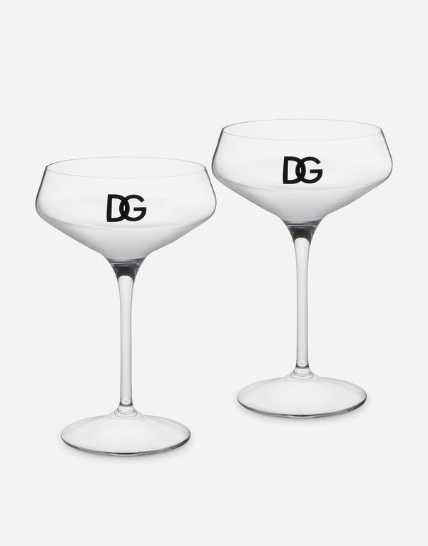 DG Logo Set 2 Champagne Glasses