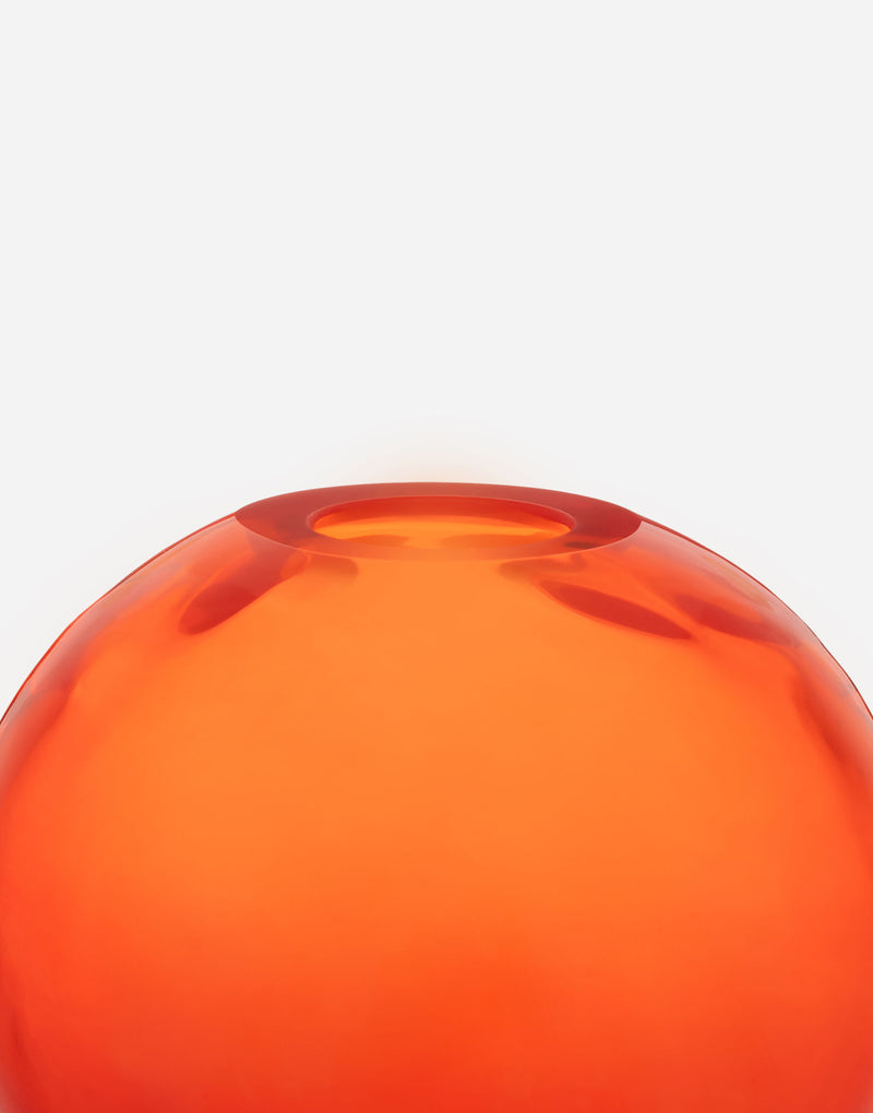 Orange Transparent Glass Vase