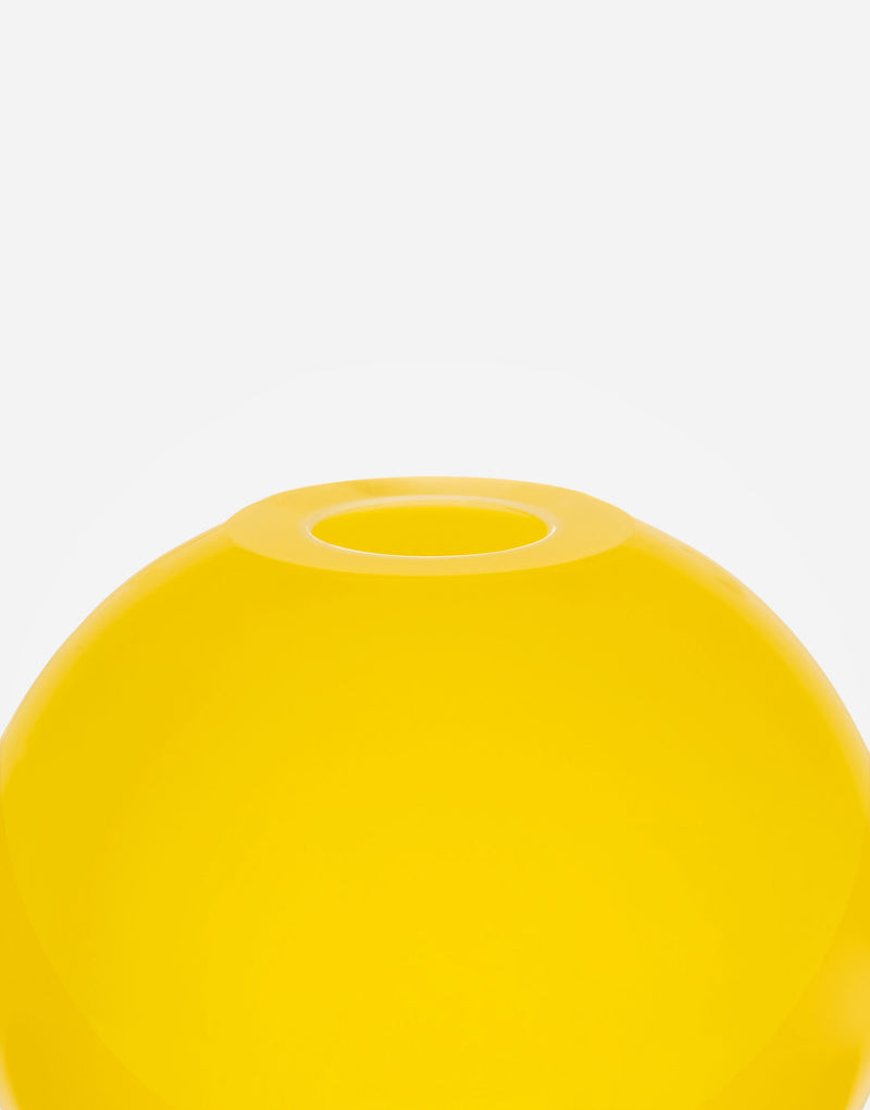 Yellow-White Layered Glass Vase