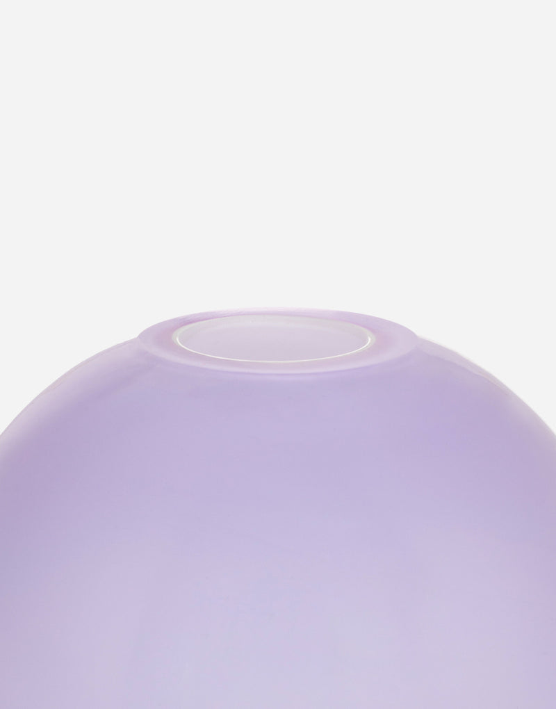 Violet-White Layered Glass Vase