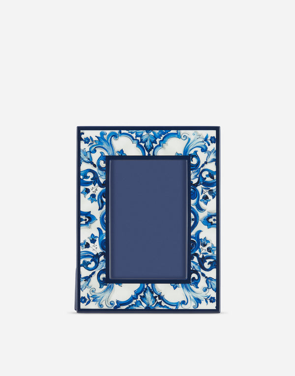 Mediterranean Blue Lacquered Wood Frame