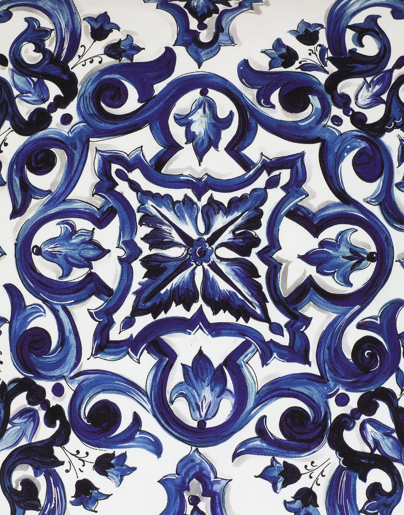 Medium Canvas Mediterranean Blue Cushion