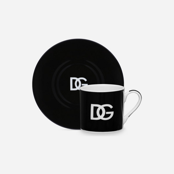 DG Logo Set of 2 Espresso Cups and Saucers