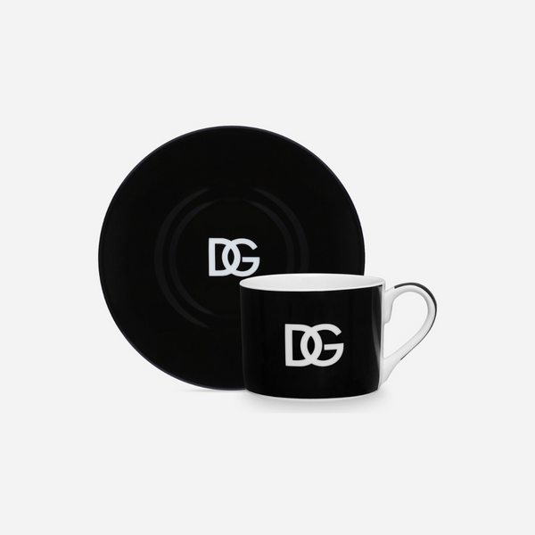DG Logo Set of 2 Tea Cups and Saucers