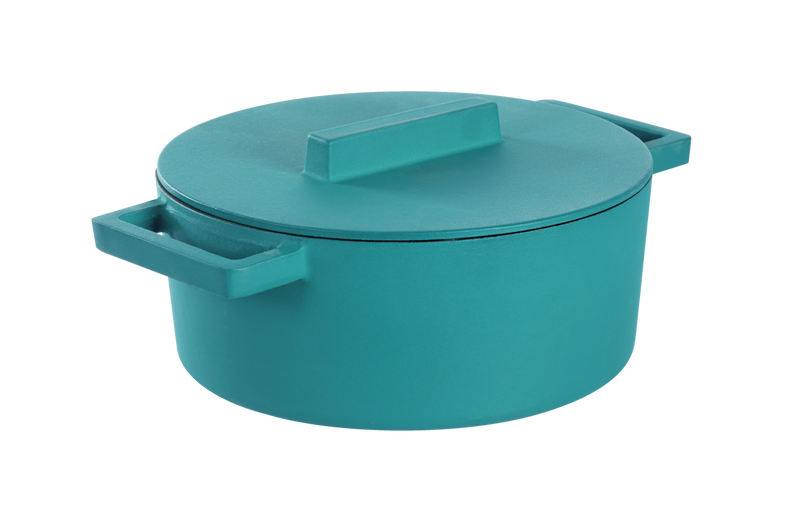 Casserole Pot 24cm with Lid Terra Cotto Cast Iron Anise