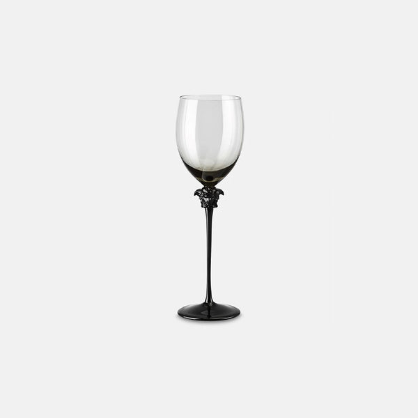 Versace Medusa Lumiere Short Stem Haze White Wine Glasses, Set of 2