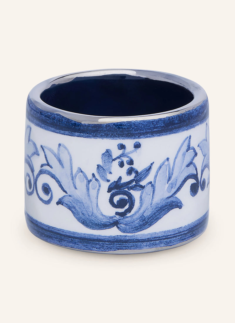 SET OF 2 NAPKIN RINGS MEDIUM  - MEDITERRANEAN BLUE