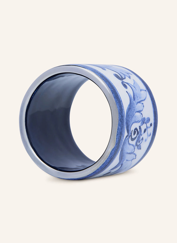 SET OF 2 NAPKIN RINGS MEDIUM  - MEDITERRANEAN BLUE