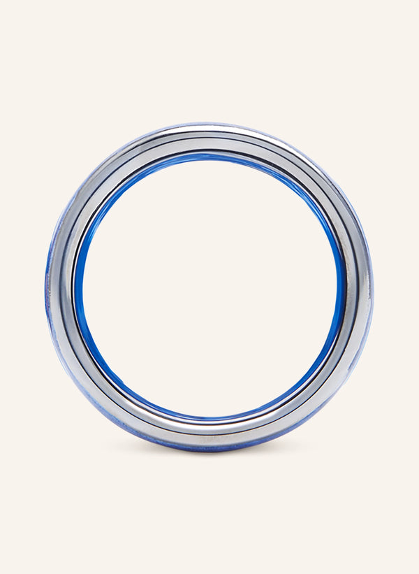 SET OF 2 NAPKIN RINGS MEDIUM  - MEDITERRANEAN BLUE