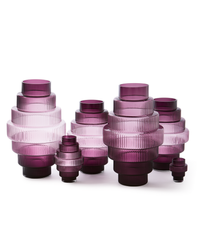 Steps Vase - L Dark purple