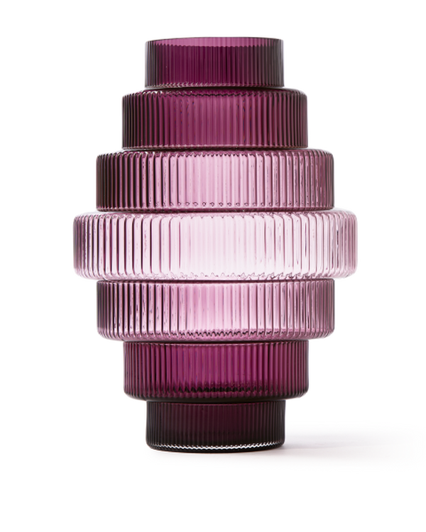 Steps Vase - L Dark purple