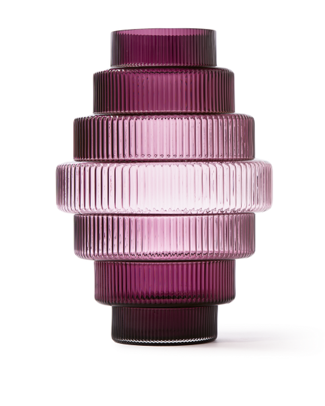 Steps Vase - L Dark purple