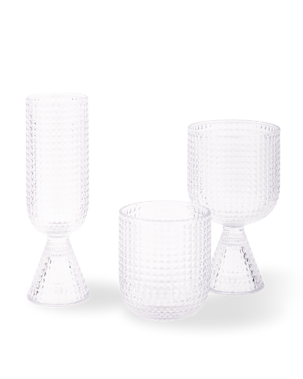 Champagne Glasses Rooftop Clear Set 4
