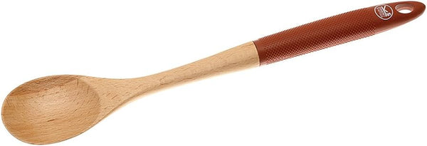 Basting Spoon 35cm Wood Red Silicone