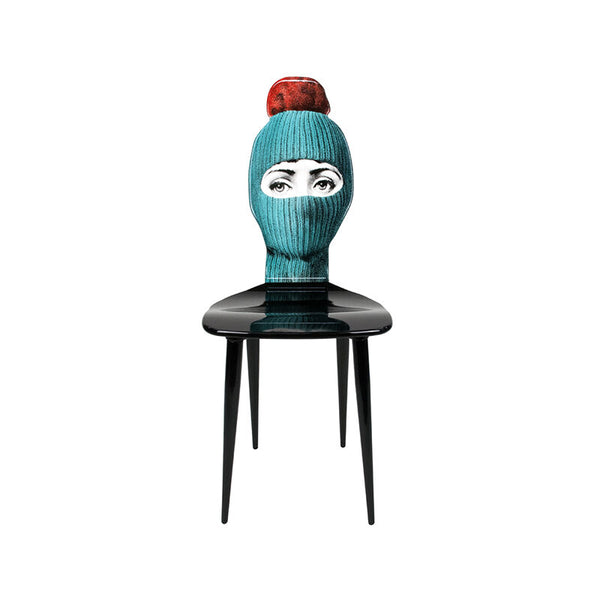 Chair Lux Gstaad Turquoise/Ponpon Red