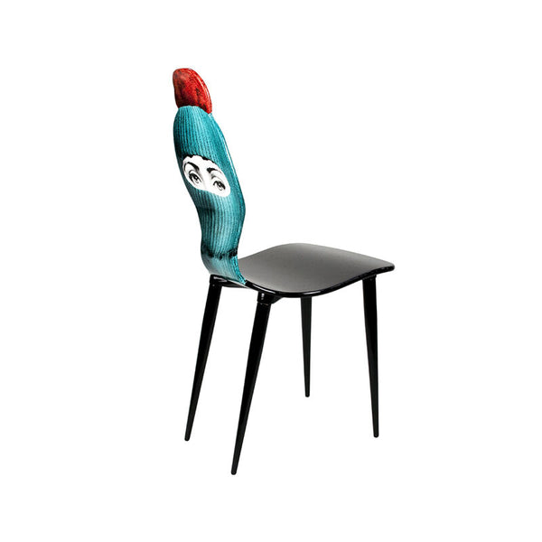 Chair Lux Gstaad Turquoise/Ponpon Red