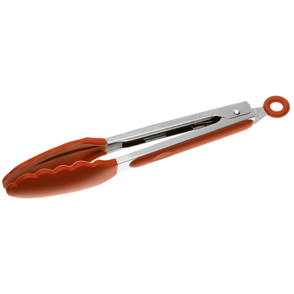 Leaf Tong 23cm S/Steel Silicone Red