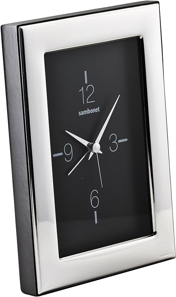 Clock Flat Silver Luxury 9X13cm