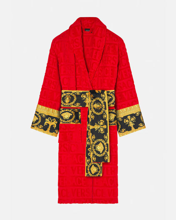 BATH ROBE I HEART BAROQUE RED