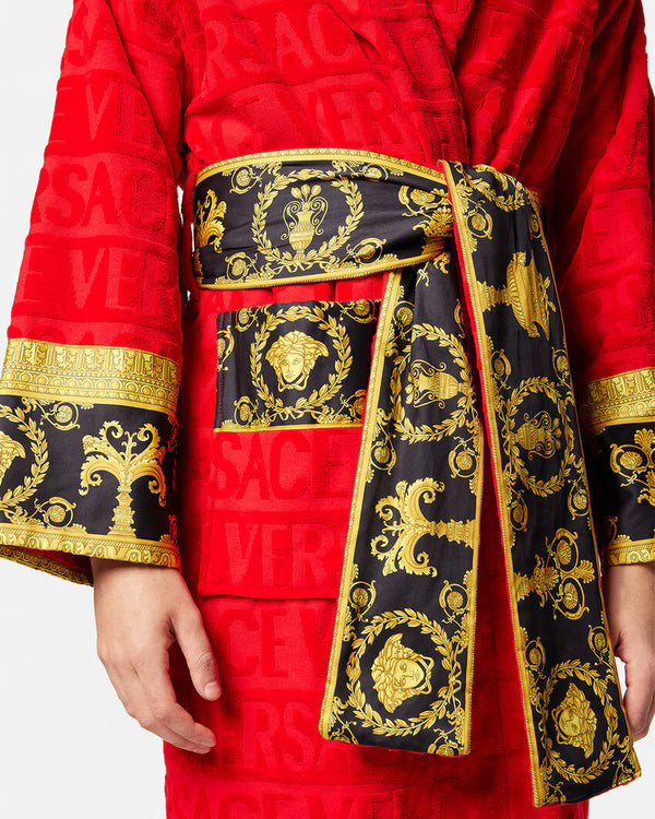 BATH ROBE I HEART BAROQUE RED