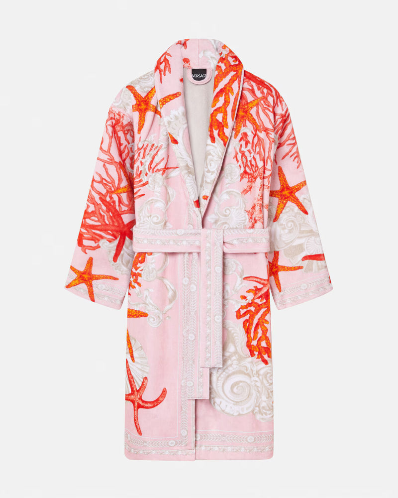 BATHROBE BAROCCO DE LA MER  HYDRANGEA CORAL BONE