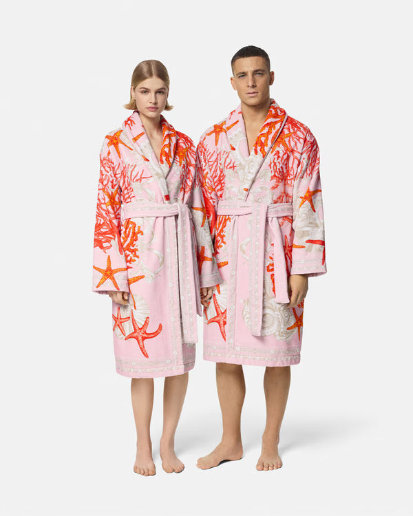 BATHROBE BAROCCO DE LA MER  HYDRANGEA CORAL BONE