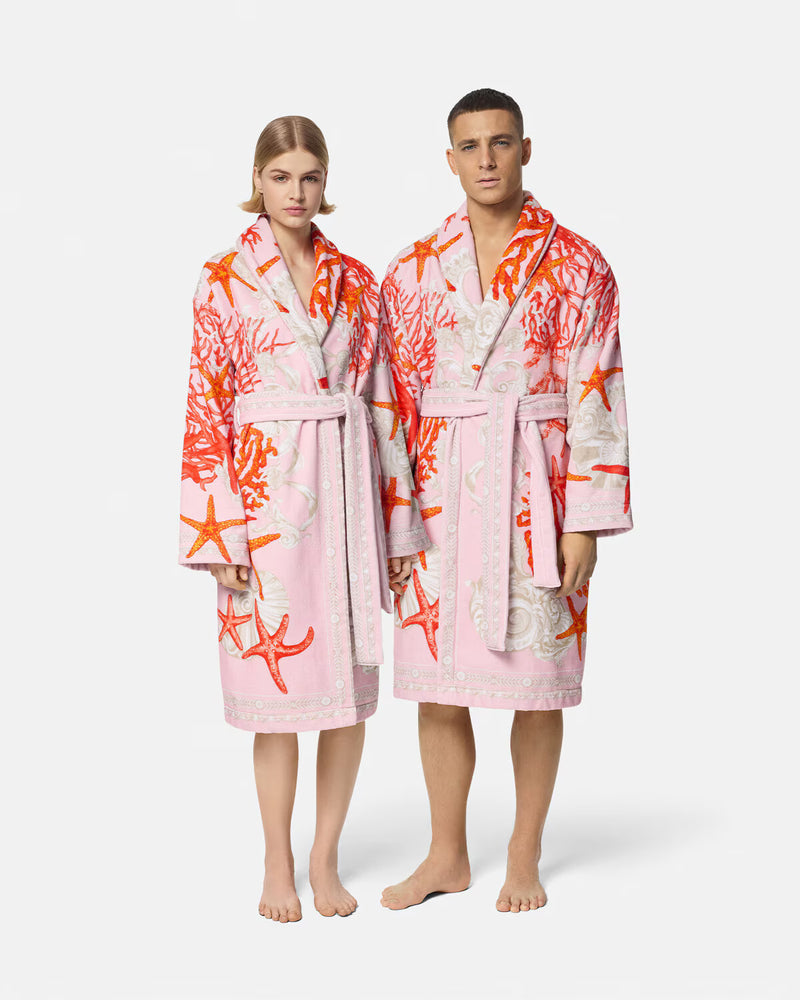 BATHROBE BAROCCO DE LA MER  HYDRANGEA CORAL BONE