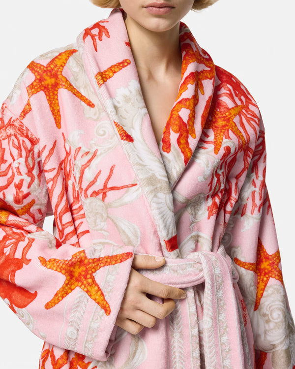 BATHROBE BAROCCO DE LA MER  HYDRANGEA CORAL BONE