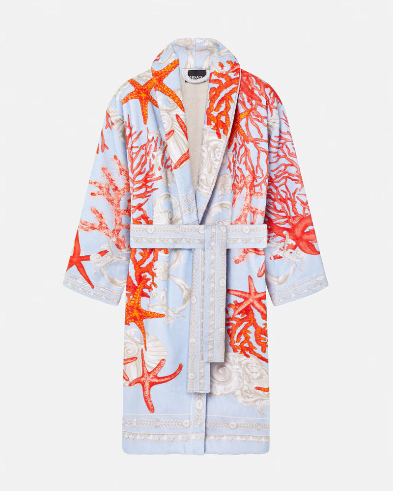 BATHROBE BAROCCO DE LA MER  HYDRANGEA CORAL BONE