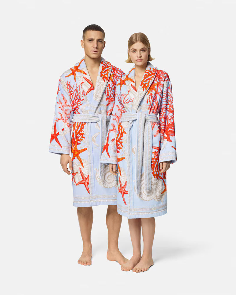 BATHROBE BAROCCO DE LA MER  HYDRANGEA CORAL BONE