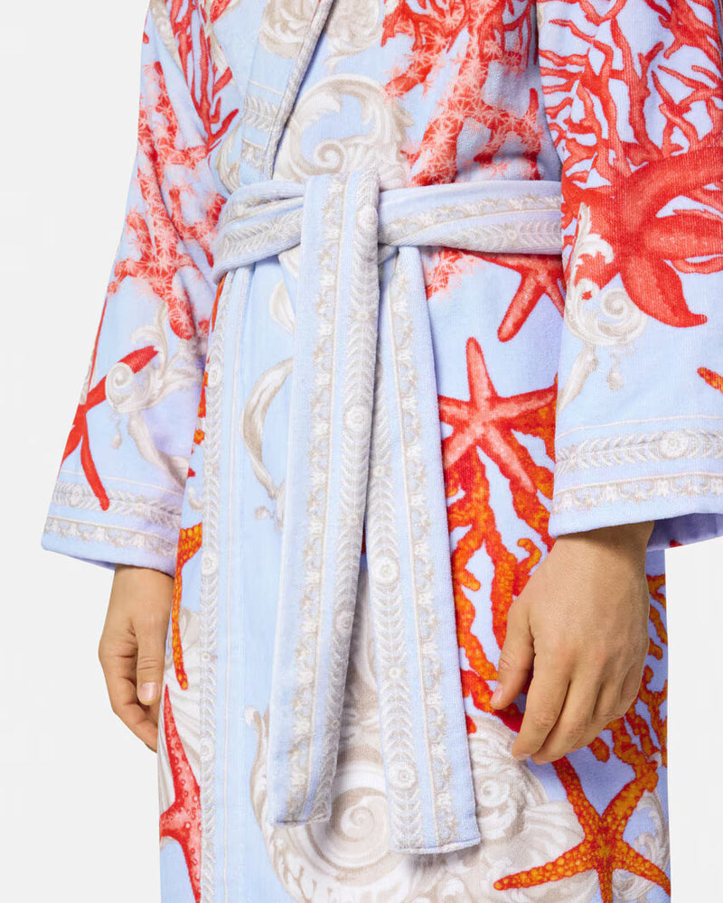 BATHROBE BAROCCO DE LA MER  HYDRANGEA CORAL BONE