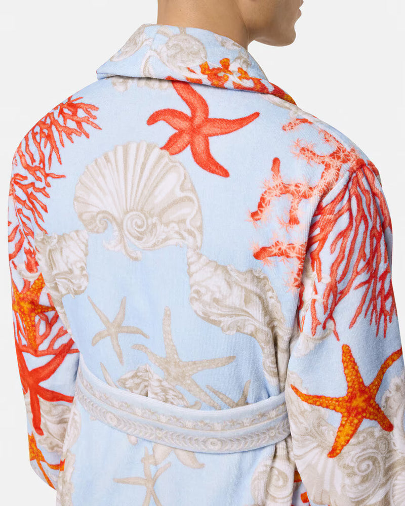 BATHROBE BAROCCO DE LA MER  HYDRANGEA CORAL BONE