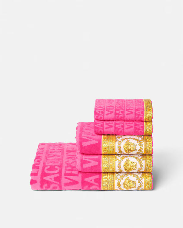 BATH SET (5PCS) I HEART BAROQUE FUXIA