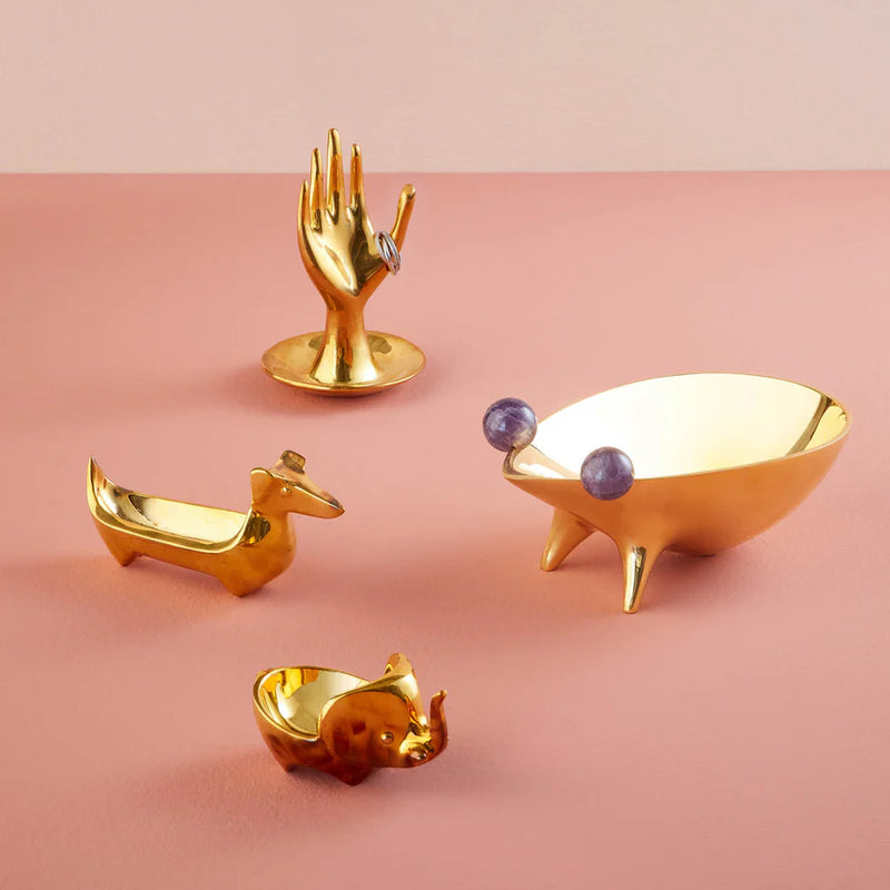 BRASS ELEPHANT RING BOWL