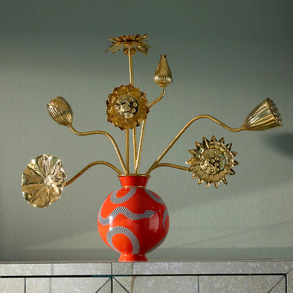 BRASS FLOWER BOUQUET - SET OF 7