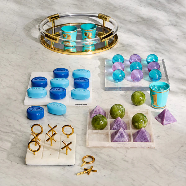 MUSTIQUE TIC TAC TOE SET - PURPLE/GREEN