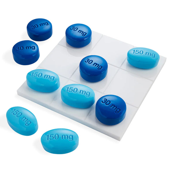 FULL DOSE ACRYLIC TIC TAC TOE SET - BLUE MULTI - 34047