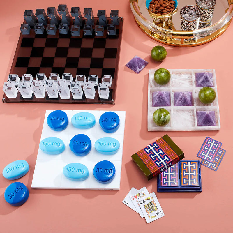FULL DOSE ACRYLIC TIC TAC TOE SET - BLUE MULTI - 34047