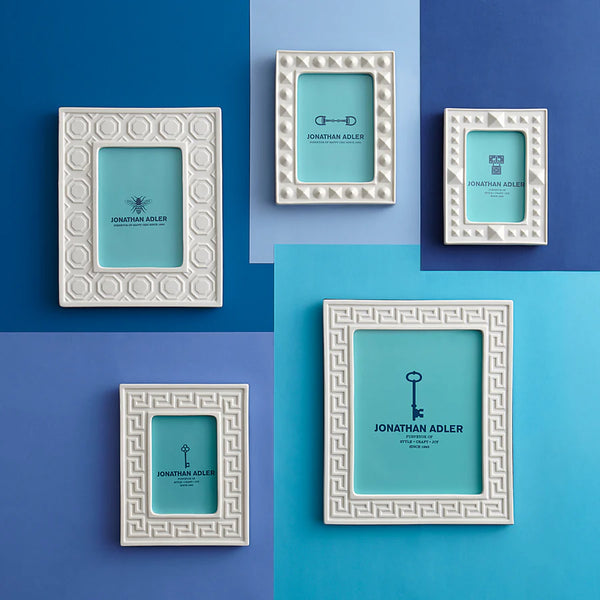 CHARADE FRAME - GREEK KEY - WHITE - 4" X 6" - RESOURCE - 34345