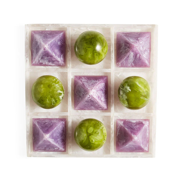 MUSTIQUE TIC TAC TOE SET - PURPLE/GREEN