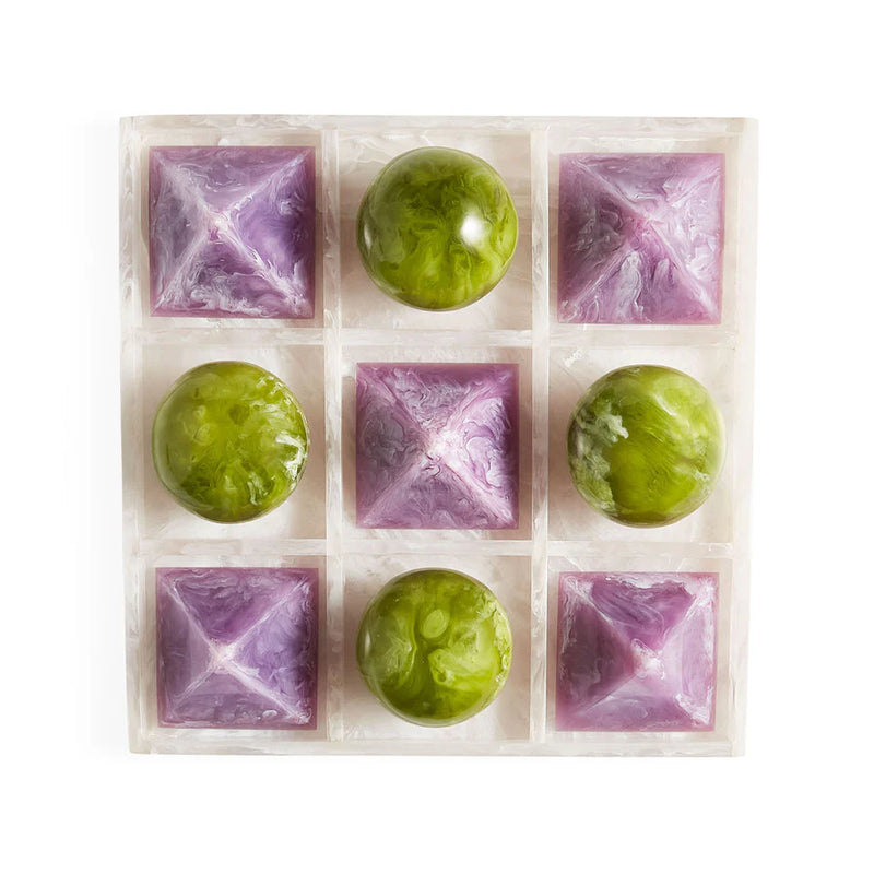 MUSTIQUE TIC TAC TOE SET - PURPLE/GREEN