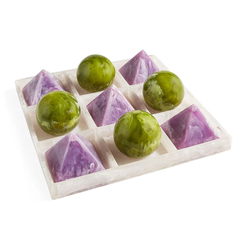 MUSTIQUE TIC TAC TOE SET - PURPLE/GREEN