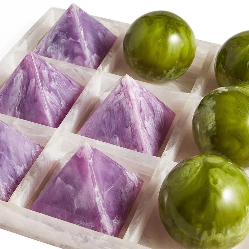 MUSTIQUE TIC TAC TOE SET - PURPLE/GREEN