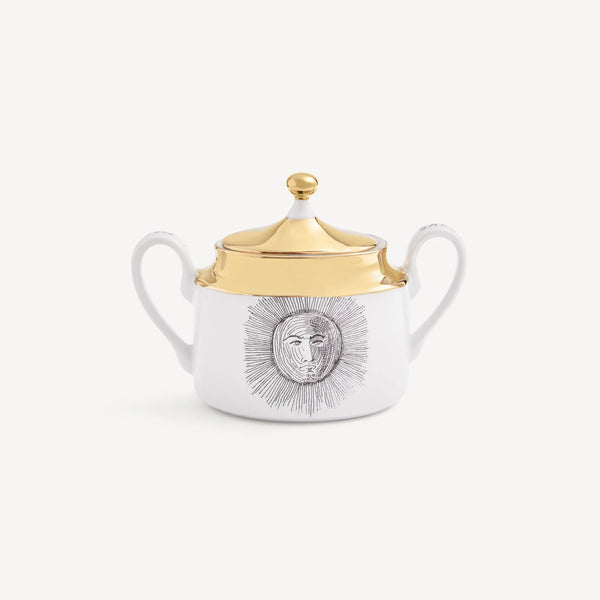 Sugar bowl Solitario black/white/gold