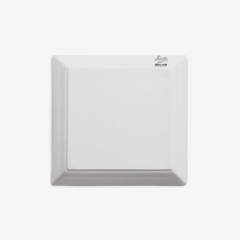 Square Plate 20x20 Settecentesco White/Black/Platinum