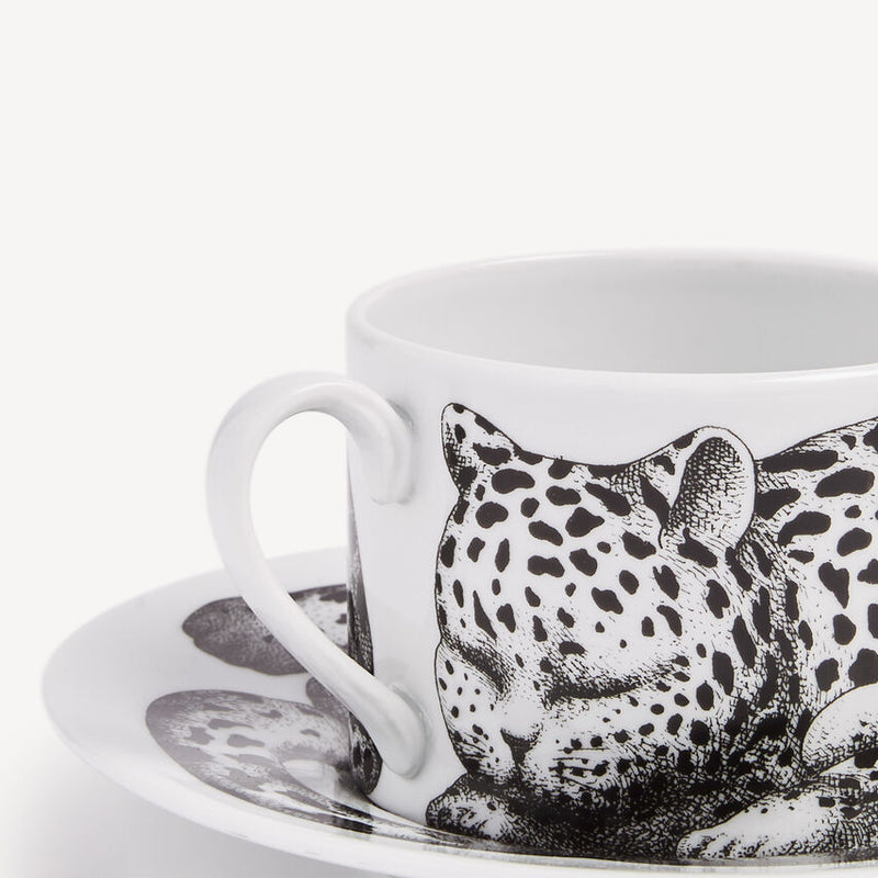 Tea Cup High Fidelity Leopardato Skin Black/White