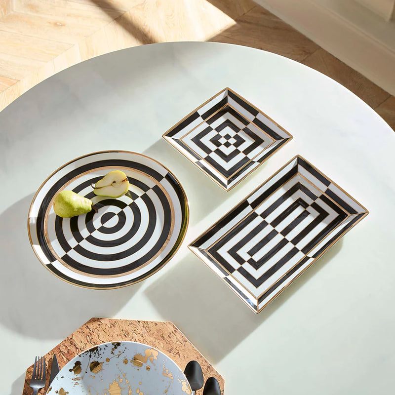 OP ART RECTANGLE SERVING TRAY - 34816
