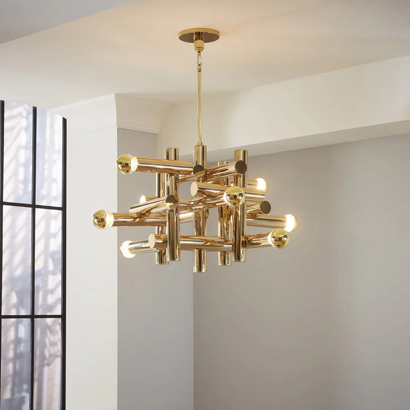 US MILANO KINETIC CHANDELIER- POLISHED BRASS - RESOURCE - 34193