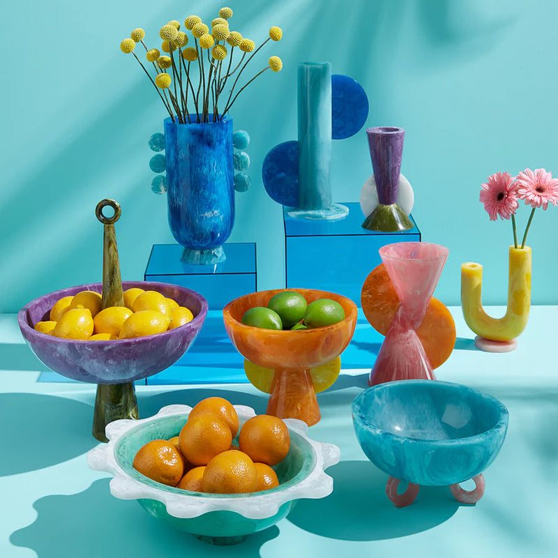 MUSTIQUE DISC BOWL - TURQUOISE/PINK