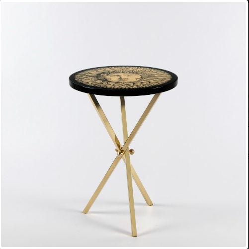 Table Re Sole Gold/Black Brass Tripod Base